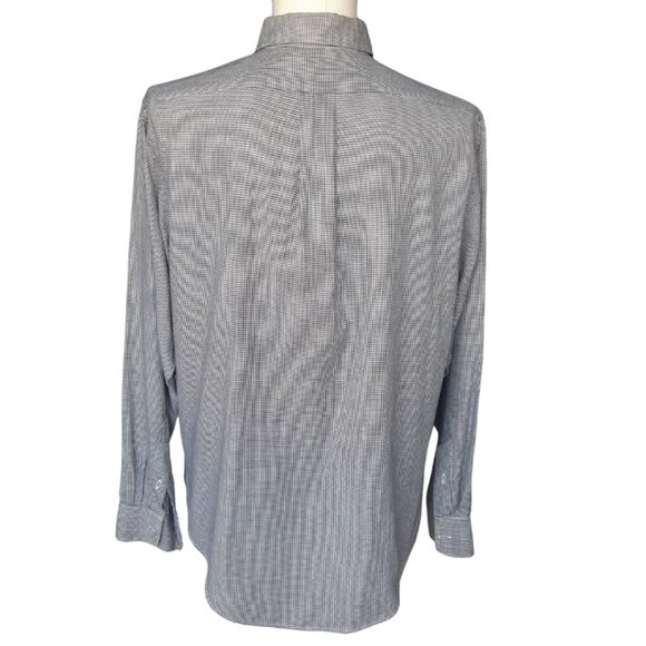 J.P. Tilford SZ M Black & White Woven Houndstooth Men's Cotton Button Up Shirt - Picture 4 of 13